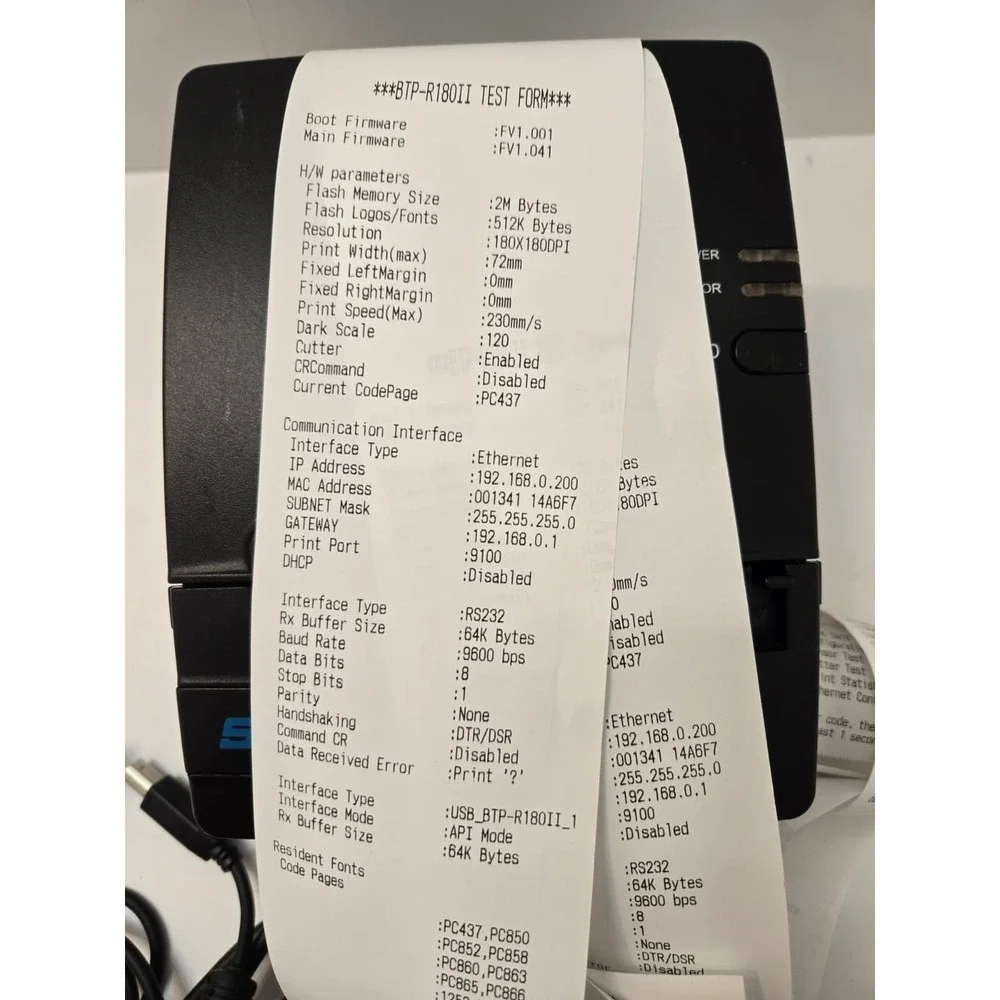 SNBC BTP-R180II POS Thermal Receipt Printer USB Ethernet Serial – Tested Works
